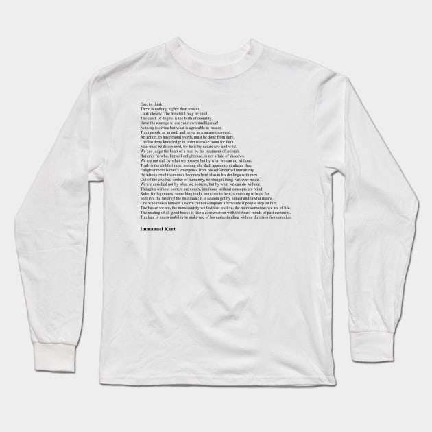 Immanuel Kant Quotes Long Sleeve T-Shirt by qqqueiru